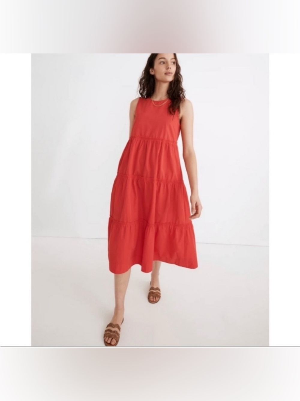 Madewell Women's Cattail Tiered Dress, Made In Vietnam, XXS